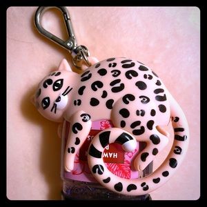 Bath & Body Pink leopard hand sanitizer holder